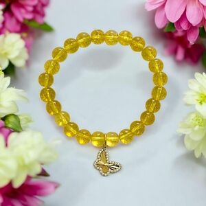 Citrine Bracelet With Cubic Zirconia Charm